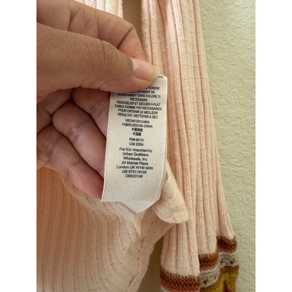 Free People Women's Blush Pink Mixed Up Cuff Pullover Sweater Size Small Boho - Picture 5 of 7